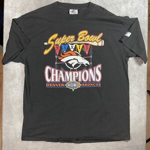 Denver Broncos Super Bowl XXXII Champions Shirt XL Logo 7 1997 Vintage